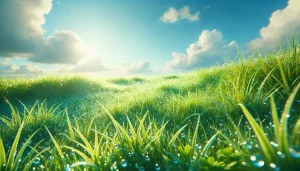 DALL·E 2024-07-04 13.54.40 - A vibrant green lawn on a sunny day after a rain shower. The grass is lush and saturated with color, glistening with droplets of water. The sky is cle 1.57" Cut Capacity 27'' Anvil Pruning Lopper