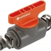 Gardena 1358/8358-U 1/2" Shut Off Valve - Micro Drip System, Orange/Grey