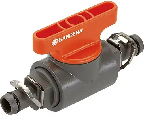 Gardena 1358/8358-U 1/2" Shut Off Valve - Micro Drip System, Orange/Grey