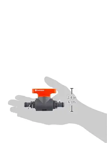 Gardena 1358/8358-U 1/2" Shut Off Valve - Micro Drip System, Orange/Grey