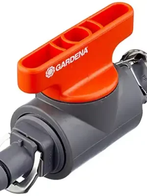 Gardena 1358/8358-U 1/2" Shut Off Valve - Micro Drip System, Orange/Grey