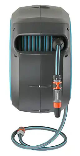 Gardena 18620 82 Foot Wall Mounted Retractable Hose Reel, ft, Standard