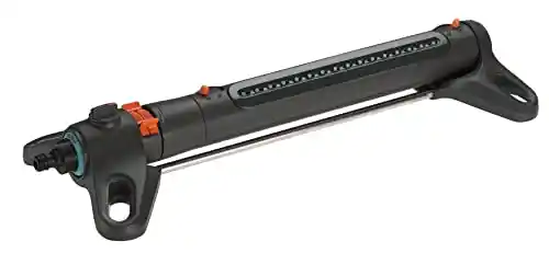 GARDENA 18712-80 Aquazoom 2700 Sq Ft Frost Proof, Fully Adjustable Oscillating Sprinkler, for Flexible, Leak Proof and Precise Watering, Compatible with Any Hose Brand, Made in Germany