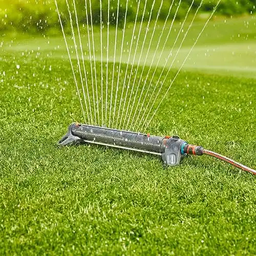 Gardena 18714-80 AquaZoom Fully Adjustable Oscillating Sprinkler, for Flexible, Leak Proof and Precise Watering, Made in Germany, 5 Year Warranty