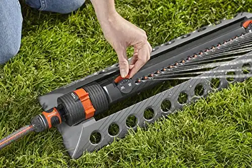 Gardena 1975-U AquaZoom Fully Adjustable oscillating Sprinkler, for Flexible, Leak Proof and Precise Watering, Compatible with Any Hose Brand, Made in Germany, 1975: 3900 SQ. FT, Grey