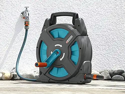 Gardena 2662-80 Classic Garden Hose Reel Set, Includes 54-Foot 3/8-Inch Hose, Adapters, and Adjustable Nozzle, Made in Germany