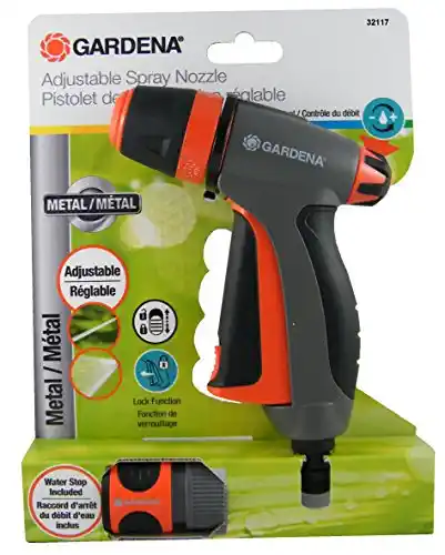 Gardena 32117 Metal Fully Adjustable Spray Gun with Built in Flow Control