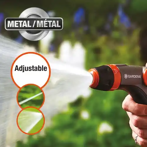 Gardena 32117 Metal Fully Adjustable Spray Gun with Built in Flow Control