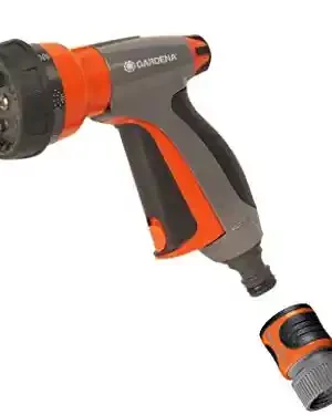 GARDENA 32121 Control Metal Multi-Purpose 7-in-1 Spray Gun with Built in Flow Control, 7 x 3 x 9 inches, orange