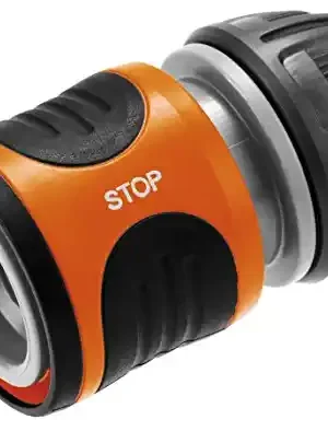 Gardena 32913 Repair Connector + Water Stop, Black, Orange and Grey