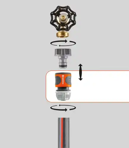Gardena 32915 1/2" Tap End Hose Repair Connector, for repairing hoses and adapting to The Original System, Made in Germany