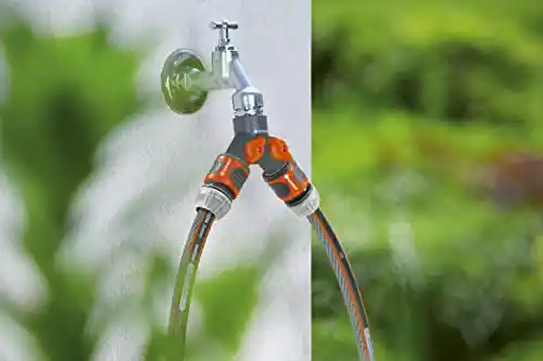 Gardena 36938 Garden Hose Y-Valve With Flow Control Valves, Connect 2 Hoses to 1 Tap, Made in Germany