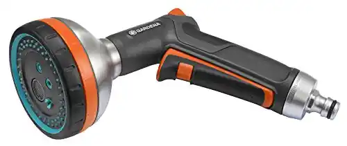 GARDENA 3817M-FP Frost Proof - Premium Metal Multi Sprayer (Five Spray Patterns) + Water Stop