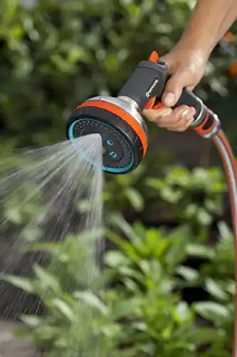 GARDENA 3817M-FP Frost Proof - Premium Metal Multi Sprayer (Five Spray Patterns) + Water Stop