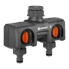 Gardena 38193 Two-Way Garden Hose Splitter with Flow Control Valves, Connect 2 Hoses to 1 Tap, Made in Germany