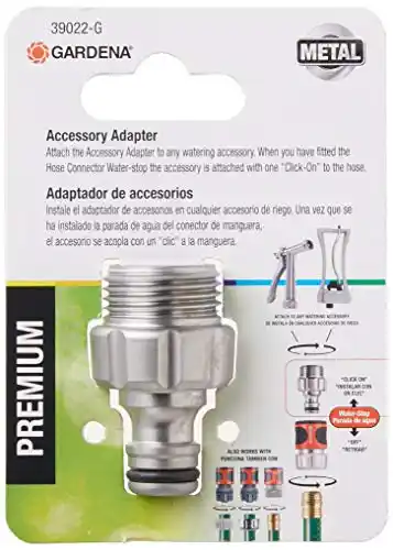 Gardena 39022-G Premium Metal Watering Accessory Adapter, For Adapting Watering Accessories to the Original Gardena System