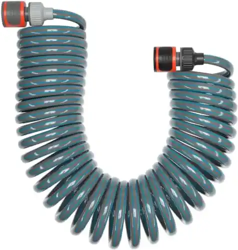 Gardena 4647-U 33-Foot Spiral Coil Garden Hose and Nozzle Set