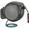 gardena-82-ft-wall-mounted-retractable-reel-with-11.webp GARDENA 82' ft. Wall Mounted Retractable Reel with Hose Guide, automatic retraction for easy watering of garden or yard. Easy swivel