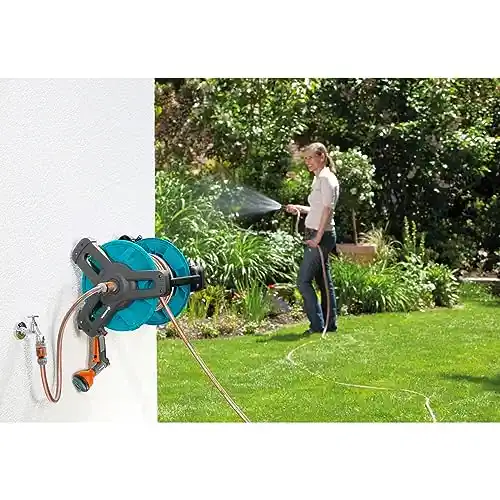 GARDENA CANADA 8009 Wall Mount Hose Reel with Hose