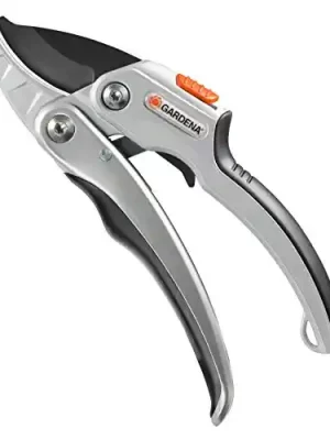 GARDENA Comfort Ratchet Secateurs SmartCut: Stable garden shears, Anvil blade for thick, dry wood of up to 25 mm, 2 handle positions, with ratchet mechanism and alu handles (8798-20)