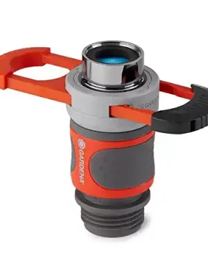 GARDENA Hose Connector Set for Indoor Taps, Grey/Orange