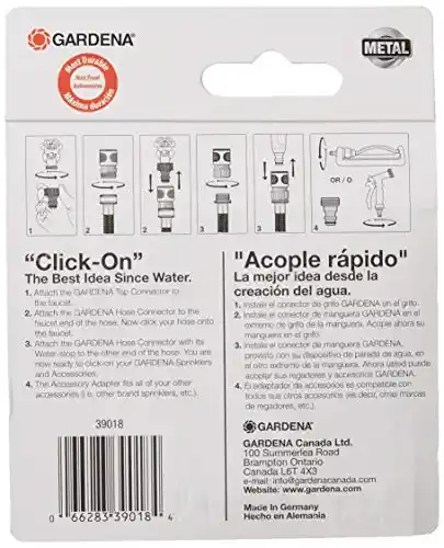 GARDENA Metal Alloy Hose Connector with Water Stop