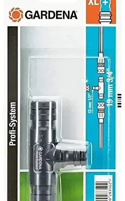 Gardena Profi System (Maxi Flow) T - Coupling (1 Profi in - 1 Profi Out - 1 Quick Connect)