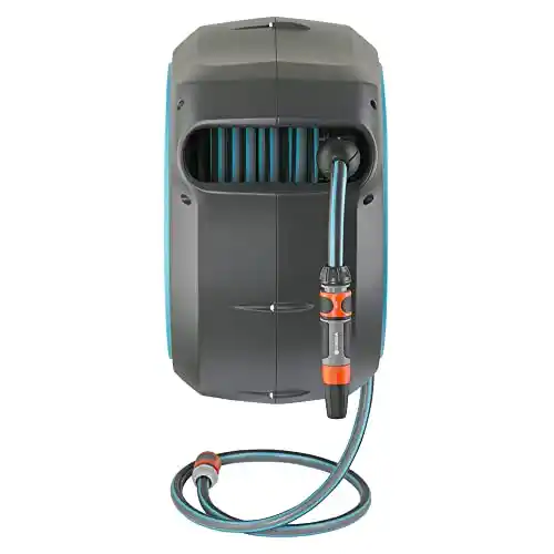 Gardena Wall Mounted Retractable Hose Reel, 100 Feet, Standard, Turquoise