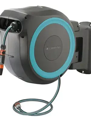 Gardena Wall Mounted Retractable Hose Reel, 100 Feet, Standard, Turquoise